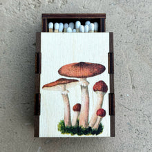 Load image into Gallery viewer, Wooden Matchbox • Mushroom Cluster