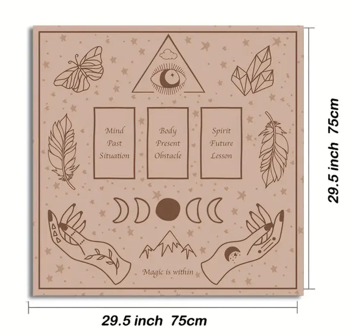 Altar cloth- magic within 3 card spread – The Cosmic Exchange