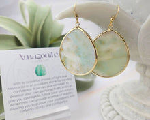 Load image into Gallery viewer, Thin Amazonite Teardrop Earrings