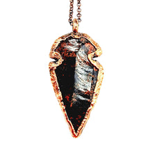 Load image into Gallery viewer, Knapped Mahogany Obsidian Arrowhead Necklace