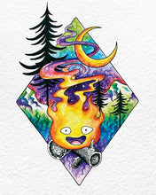 Load image into Gallery viewer, Campfire Calcifer - Vinyl Sticker - Howl's Castle PNW Anime