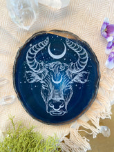 Load image into Gallery viewer, Taurus Zodiac Symbol Agate Slices Astrology Sign Horoscope