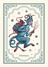Load image into Gallery viewer, Creepy Krampus Postcards/Christmas Card