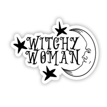 Load image into Gallery viewer, Witchy Woman Moon & Stars Vinyl Sticker 3"