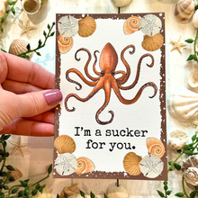 Load image into Gallery viewer, 4x6” Funny Octopus Greeting Card