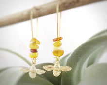 Load image into Gallery viewer, Gold Bee Natural Baltic Amber Earrings
