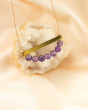 Load image into Gallery viewer, Amethyst Gold Bar Necklace - FEARLESS