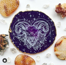 Load image into Gallery viewer, Aries Zodiac Symbol Agate Slices Astrology