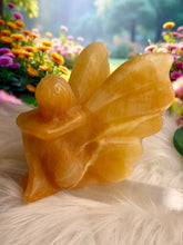 Load image into Gallery viewer, Orange Calcite Fairy Carving - Jumbo