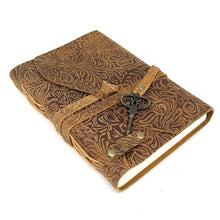 Load image into Gallery viewer, Brown Soft Leather Floral Print Journal 5x7"