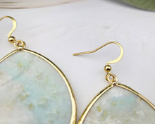 Load image into Gallery viewer, Thin Amazonite Teardrop Earrings