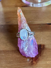 Load image into Gallery viewer, Rainbow Moonstone Small Ring - Sterling Silver