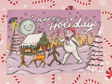 Load image into Gallery viewer, Snow Parade Holiday Postcard - 4 x 6" by Marybel Martin
