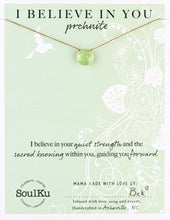 Load image into Gallery viewer, Prehnite Quartz Beam Necklace - I Believe in You