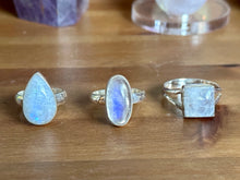 Load image into Gallery viewer, Rainbow Moonstone Medium Ring - Sterling Silver