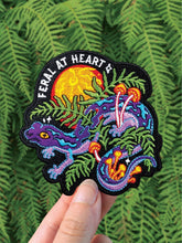 Load image into Gallery viewer, Feral at Heart - Embroidered Patch - Witchy Salamander Moon
