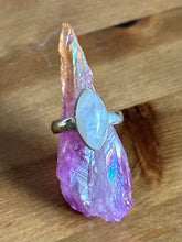 Load image into Gallery viewer, Rainbow Moonstone Small Ring - Sterling Silver