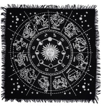 Load image into Gallery viewer, Altar Cloth / Crystal Grid Cloth Black, gold & silver