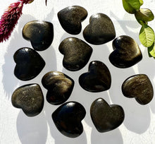 Load image into Gallery viewer, Gold Sheen Obsidian Hearts
