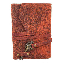 Load image into Gallery viewer, Burgundy Soft Leather Floral Print Journal 5x7"
