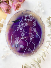 Load image into Gallery viewer, Virgo Zodiac Symbol Agate Slices Astrology Sign