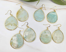 Load image into Gallery viewer, Thin Amazonite Teardrop Earrings