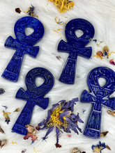 Load image into Gallery viewer, Ankh Lapis Lazuli Etched Carvings