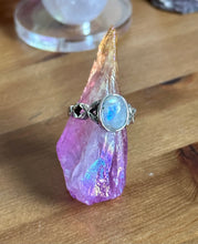 Load image into Gallery viewer, Rainbow Moonstone Small Ring - Sterling Silver