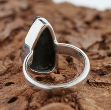 Load image into Gallery viewer, BLACK TOURMALINE STERLING SILVER RING