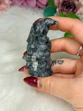 Load image into Gallery viewer, Obsidian Skull and Crow/Raven Carving