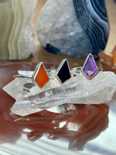 Load image into Gallery viewer, Gemstone Shield / Kite Sterling Silver Rings