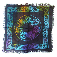Load image into Gallery viewer, Altar Cloth / Crystal Grid Cloth Black, gold & silver