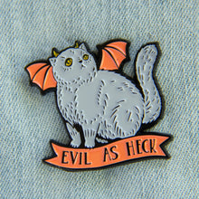 Load image into Gallery viewer, "Evil As Heck" Devil Cat Enamel Pin