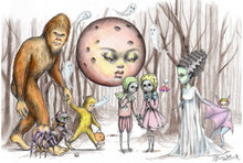 Load image into Gallery viewer, The Misfit Gang- Trick or Treat - postcard - 4 x 6" by Marybel Martin