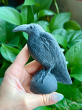 Load image into Gallery viewer, Obsidian Carved Crow / Raven