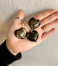 Load image into Gallery viewer, Gold Sheen Obsidian Hearts