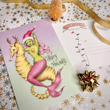 Load image into Gallery viewer, Mermazing Holiday! Postcard - 4 x 6" by Marybel Martin