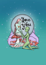 Load image into Gallery viewer, I Love You Across the Universe - blank greeting card 4.5 " x 6.5 " by Marybel Martin