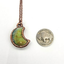 Load image into Gallery viewer, Petite Chrysoprase Crescent Moon Necklace
