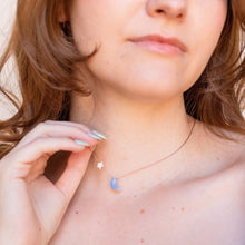 Load image into Gallery viewer, Blue Opal I Love You To The Moon & Back Necklace