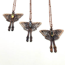 Load image into Gallery viewer, Labradorite Luna Moth Necklace