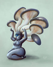 Load image into Gallery viewer, Blue Oyster Shroomie 8x10 Art Print