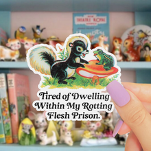 Load image into Gallery viewer, Cute Kitsch Sticker - Rotting Flesh Prison Skunk