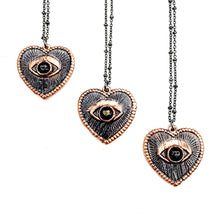 Load image into Gallery viewer, Love Looks Back Onyx Heart Necklace