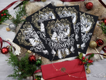Load image into Gallery viewer, Gold Krampus Hand Printed Cards