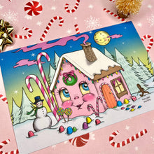 Load image into Gallery viewer, Candyland Holiday 4x6” postcard