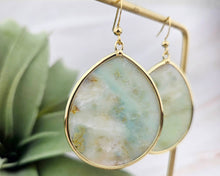 Load image into Gallery viewer, Thin Amazonite Teardrop Earrings