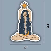 Load image into Gallery viewer, Sun/Moon Witch Sticker - light skin tone