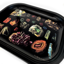 Load image into Gallery viewer, Black Metal Gems & Crystals Tray