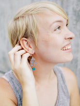 Load image into Gallery viewer, Blue Apatite ( Raw ) Mushroom Earrings